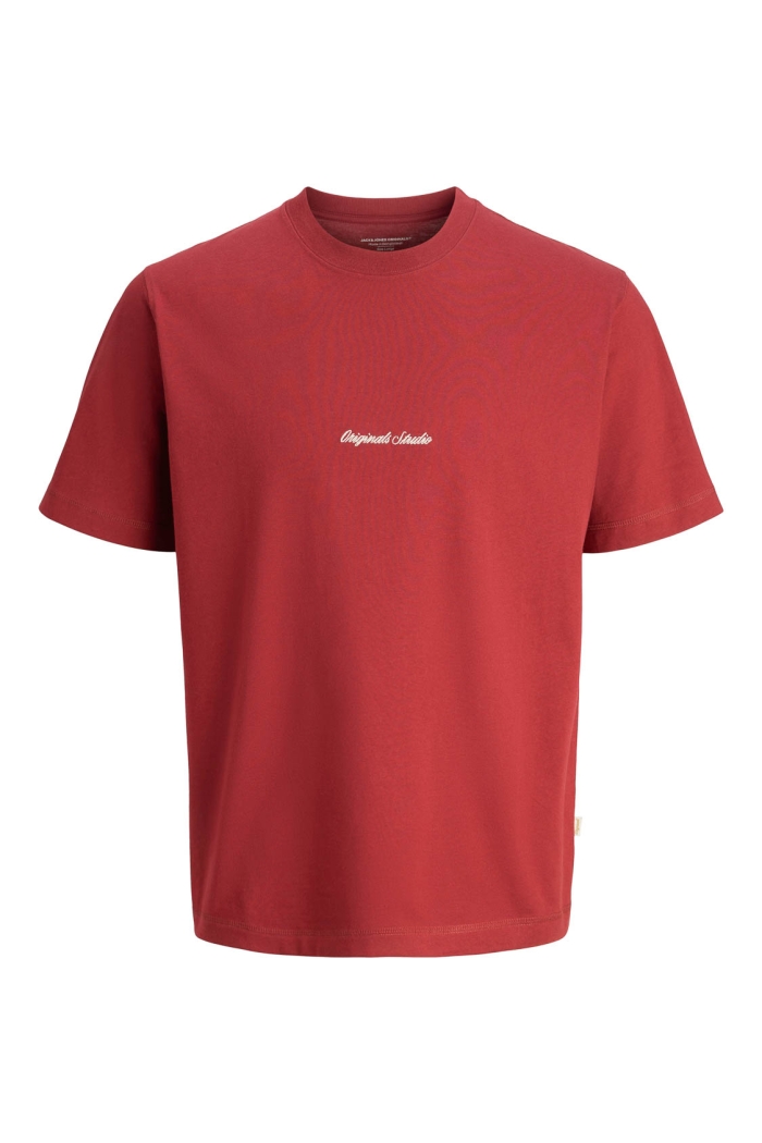 JACK&JONES ORIGINALS JORNORREBRO EMB TEE SS CREW NECK NO: tibetan red