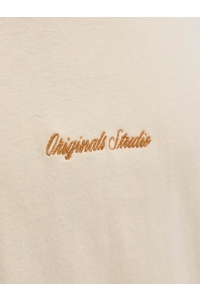 JACK&JONES ORIGINALS JORNORREBRO EMB TEE SS CREW NECK NO: antique white