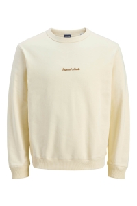 JACK&JONES ORIGINALS JORNORREBRO EMB SWEAT CREW NOOS antique white
