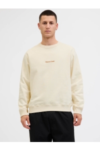 JACK&JONES ORIGINALS JORNORREBRO EMB SWEAT CREW NOOS antique white