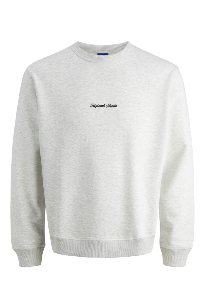 JACK&JONES ORIGINALS JORNORREBRO EMB SWEAT CREW NOOS white melange