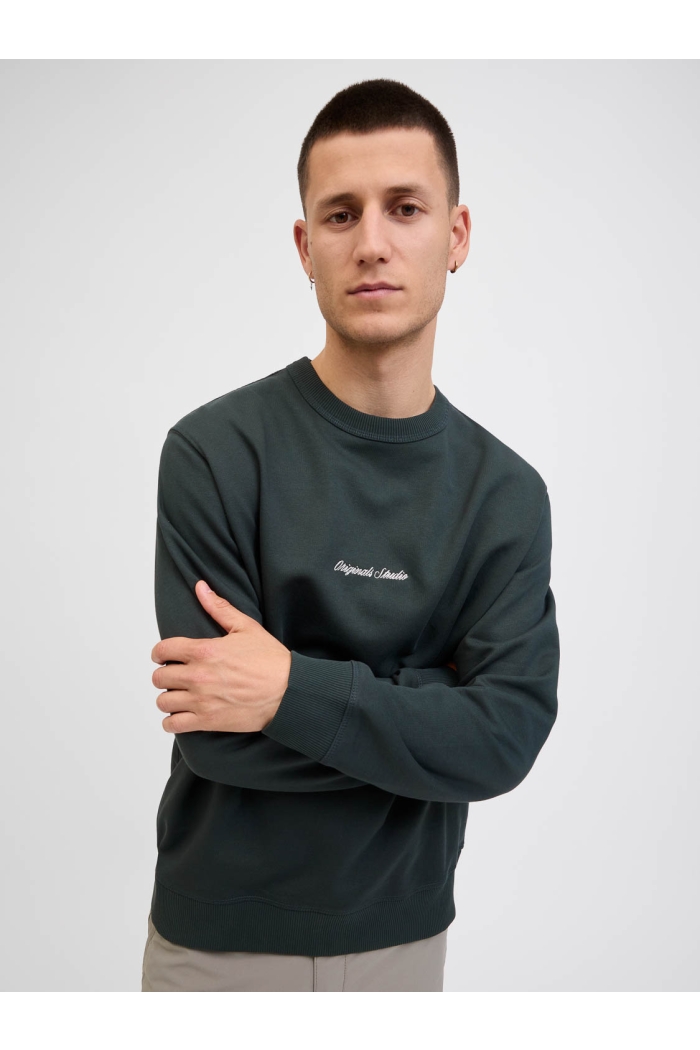 JACK&JONES ORIGINALS JORNORREBRO EMB SWEAT CREW NOOS forest river