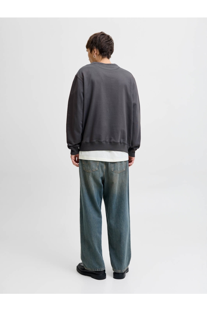 JACK&JONES ORIGINALS JORNORREBRO EMB SWEAT CREW NOOS asphalt