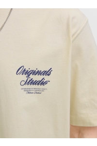 JACK&JONES ORIGINALS JORNORREBRO TYPO TEE SS CREW NECK N: antique white