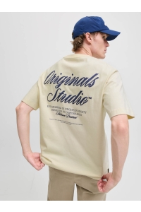 JACK&JONES ORIGINALS JORNORREBRO TYPO TEE SS CREW NECK N: antique white