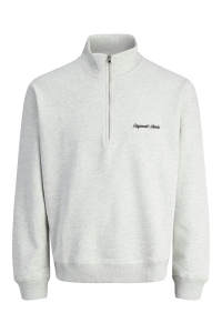 JACK&JONES ORIGINALS JORNORREBRO EMB SWEAT HIGH NECK SN white melange