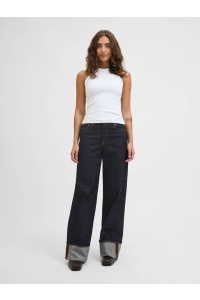 JACK&JONES ORIGINALS JXTOKYO VEGA WIDE HW FOLD UP R269 D: dark blue denim