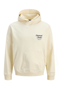 JACK&JONES ORIGINALS JORNORREBRO TYPO BACK SWEAT HOOD SN antique white