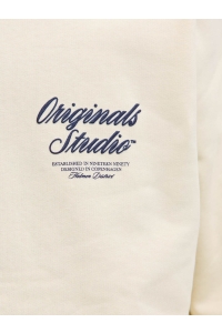 JACK&JONES ORIGINALS JORNORREBRO TYPO BACK SWEAT HOOD SN antique white