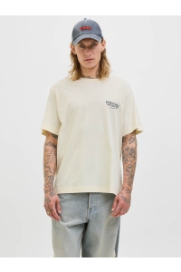 JACK&JONES ORIGINALS JORYORK BACK TEE SS CREW NECK antique white
