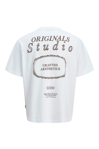 JACK&JONES ORIGINALS JORGRAMERCY MONOBACK TEE SS CREW NE: bright white