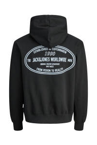 JACK&JONES ORIGINALS JORYORK GRAPHIC SWEAT HOOD black