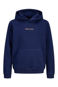 jack en jones boys JORNORREBRO EMB SWEAT HOOD NOOS JNR ocean cavern