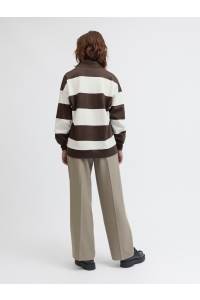 JACK&JONES ORIGINALS JXPALOMA LOOSE LS STRIPE POLO SWT bracken/vanilla ice