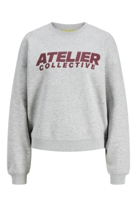 JACK&JONES ORIGINALS JXJACKIE LS RLX PRINT CREW SWT light grey melange/atelier