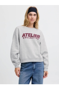 JACK&JONES ORIGINALS JXJACKIE LS RLX PRINT CREW SWT light grey melange/atelier