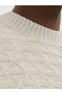 JACK%JONES PREMIUM JPRBLASIMON STRUCTURE KNIT CREW NEC: silver lining/melange