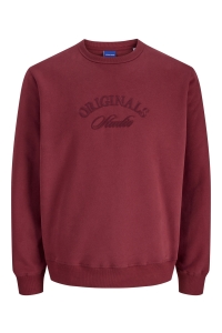 JACK&JONES ORIGINALS JORBLEECKER BRANDING SWEAT CREW BF tibetan red/org
