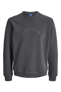 JACK&JONES ORIGINALS JORBLEECKER BRANDING SWEAT CREW BF asphalt/org