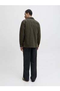 JACK%JONES PREMIUM JPRRAYLE MELANGE SOLID L/S OVERSHIR: peat