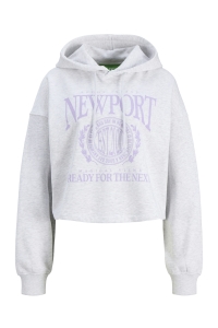 JACK&JONES ORIGINALS JXMERLE RLX SHORT HOOD SWT white melange/newport