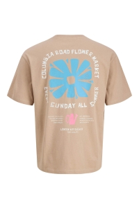 jack en jones boys JORFLOWER MARKET TEE SS STYD SS25 J: stucco