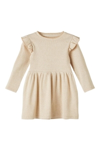 NAME IT MINI NMFSICLO LS DRESS gilded beige