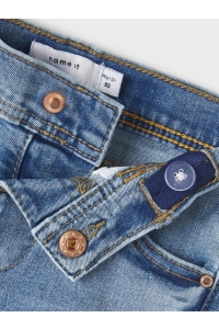 NAME IT MINI NMFPOLLY SKINNYBOOT SLIT JEANS 6110: medium blue denim