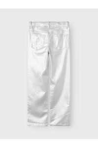 NAME IT KIDS NKFROSE STRAIGHT TWILL PANT 1631-WY: silver/foil