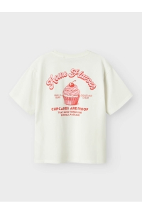 NAME IT KIDS NKFNEATA SS NREG TOP cloud dancer/red alert