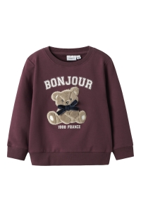 NAME IT MINI NMFREAR LS SWEAT BRU burgundy