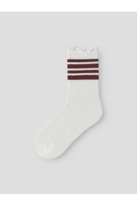 NAME IT KIDS NKFSILLE STRIPE SOCK cloud dancer/oxblood red