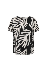 carmakoma CARVICA SS AOP TOP NOOS black/upscaled palm