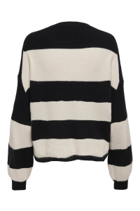 ONLY ONLATIA L/S STRIPE PULLOV KNT NOOS black/whitecap gray melange