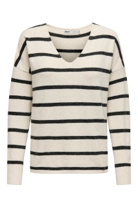 ONLY ONLRICA LIFE L/S V-NECK PULLO KNT N: birch/w. melange