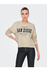 ONLY ONLSWEAT LIFE L/S CREW O.SIZE STATE: birch/studio dtm