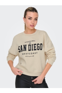 ONLY ONLSWEAT LIFE L/S CREW O.SIZE STATE: birch/studio dtm