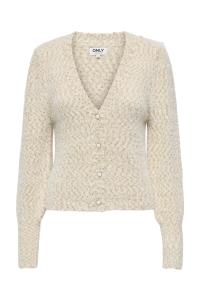 ONLY ONLROSETTE LS CARDIGAN CS KNT egret/pale gold glitter/ dtm but