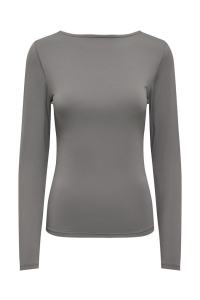 ONLY ONLEA L/S 2-WAY DEEP NECK TOP JRS N: thunderstorm