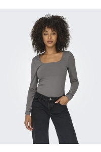 ONLY ONLEA L/S 2-WAY DEEP NECK TOP JRS N: thunderstorm