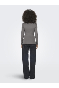 ONLY ONLEA L/S 2-WAY DEEP NECK TOP JRS N: thunderstorm