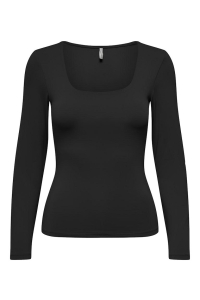 ONLY ONLEA L/S 2-WAY DEEP NECK TOP JRS N: black