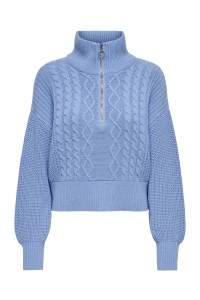 ONLY ONLDORITTA LS CABLE ZIP HIG NECK KN: grapemist