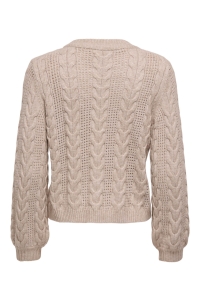 ONLY ONLRUBINA LS CABLE O-NECK KNT NOOS mocha meringue/w. melange