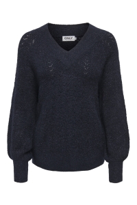 ONLY ONLLUCILLA LS GLITTER V-NECK KNT night sky/dtm glitter
