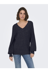 ONLY ONLLUCILLA LS GLITTER V-NECK KNT night sky/dtm glitter