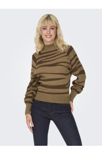 ONLY ONLFRIDA LIFE LS HIGHNECK CC KNT toasted coconut/pinecone