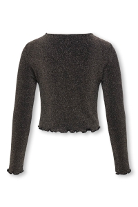 ONLY KOGQUEEN L/S GLITTER TOP BF JRS black/bronze