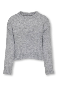 ONLY KOGMARIE LS O-NECK SHORT KNT light grey melange