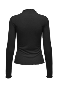 ONLY ONLRINGO LIFE L/S LETTUCE TOP JRS black